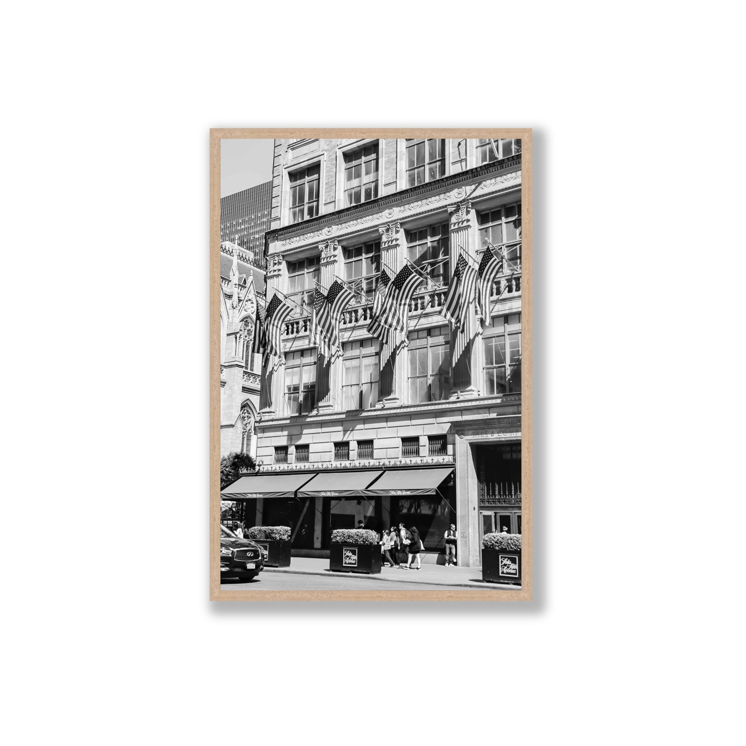 Luxury On Fifth fine art print, New York, United States, Extra Large, Natural Oak Frame · Full Bleed, Fine Art Print