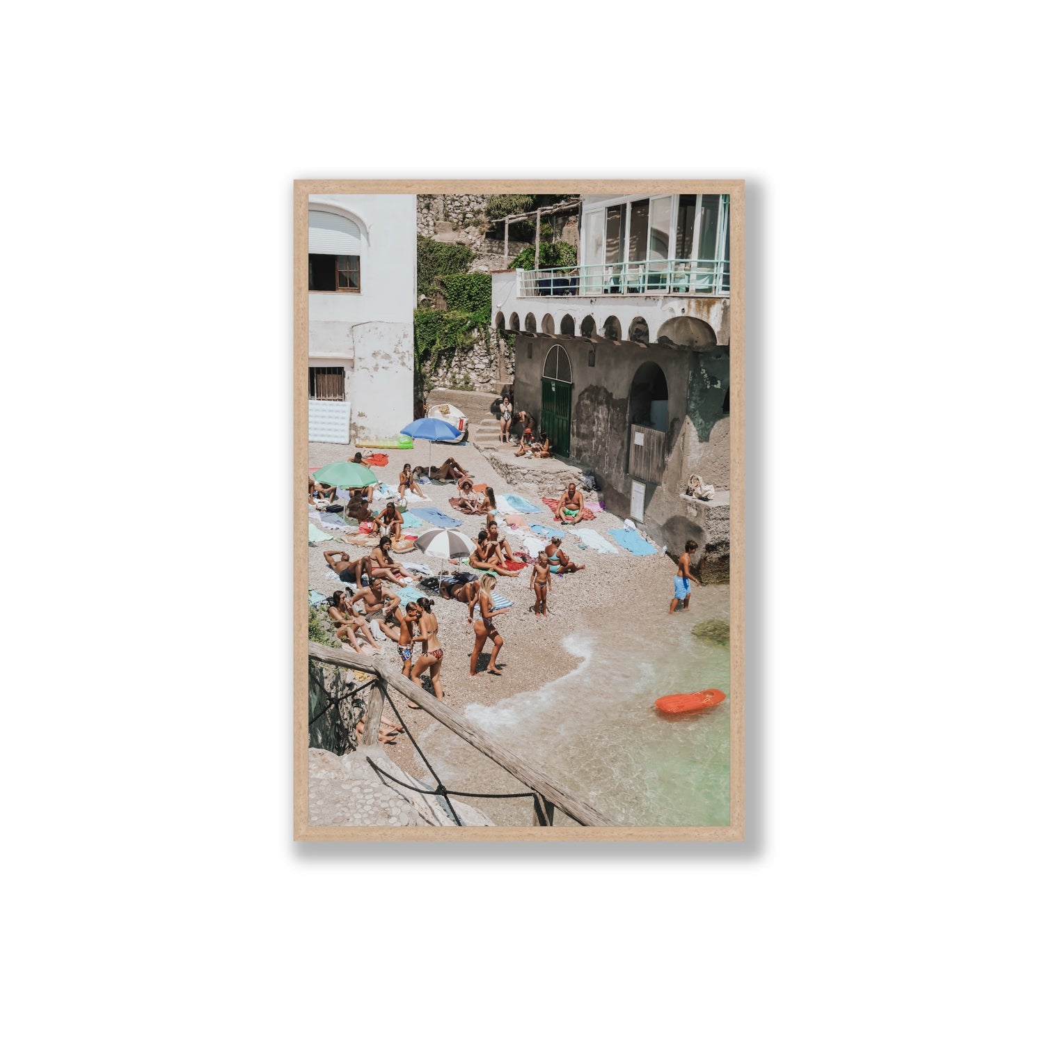 The Sunbathers Oasis fine art print, Capri, Italy, Extra Large, Natural Oak Frame · Full Bleed, Fine Art Print