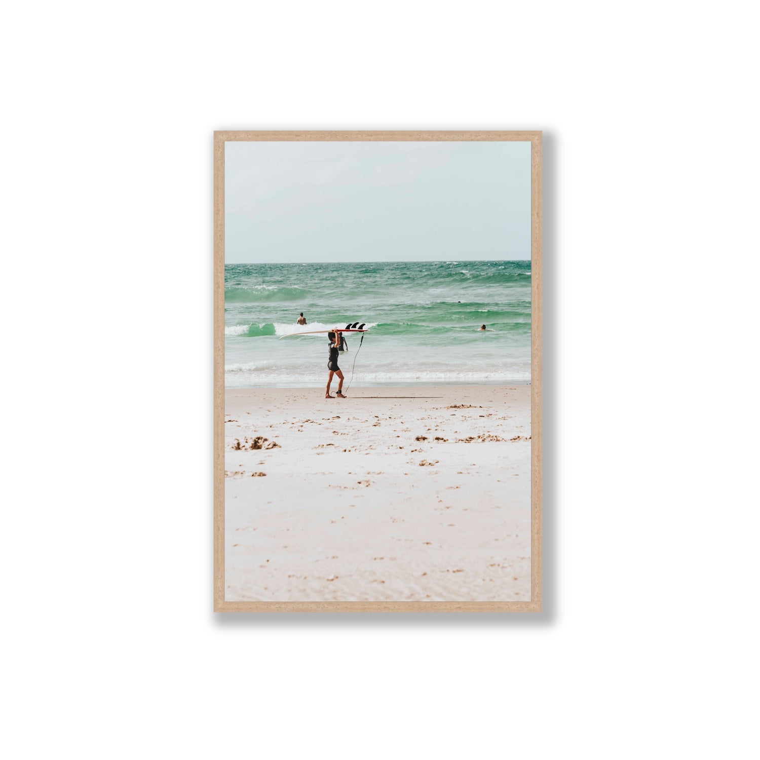 Grommet Byron Bay Surf coastal wall art Extra Large full-bleed fine art print in natural oak frame