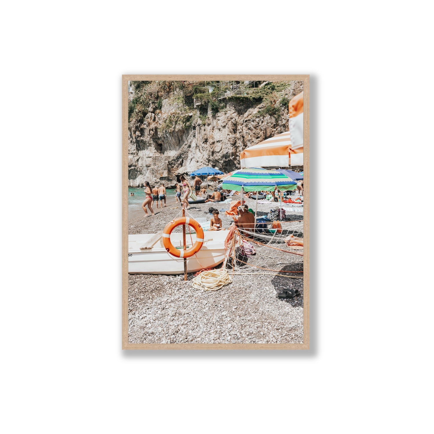 Il Ragazzo fine art print, Positano, Italy, Extra Large, Natural Oak Frame · Full Bleed, Fine Art Print