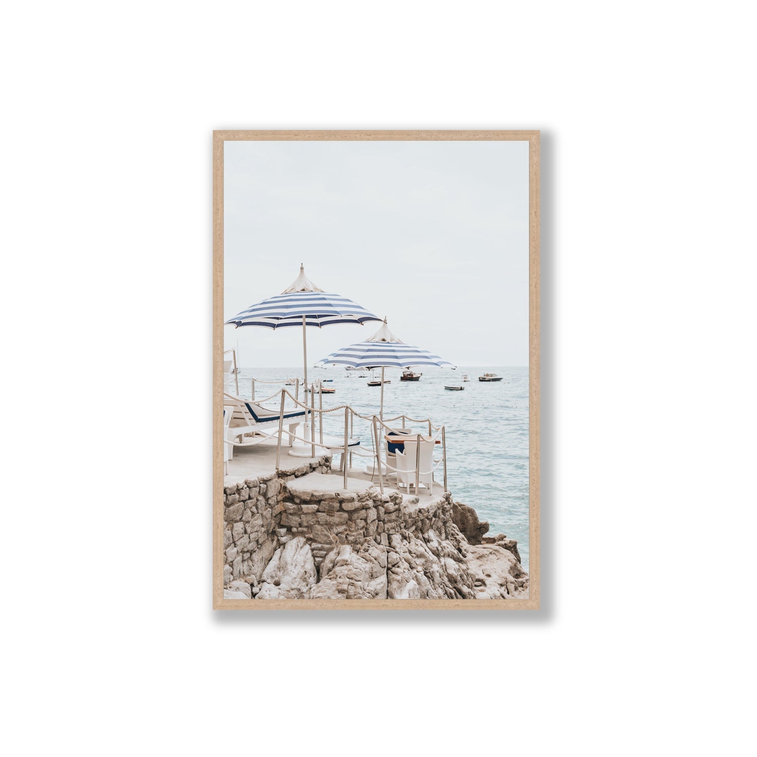 La Scogliera fine art print, Positano, Italy, Extra Large, Natural Oak Frame · Full Bleed, Fine Art Print