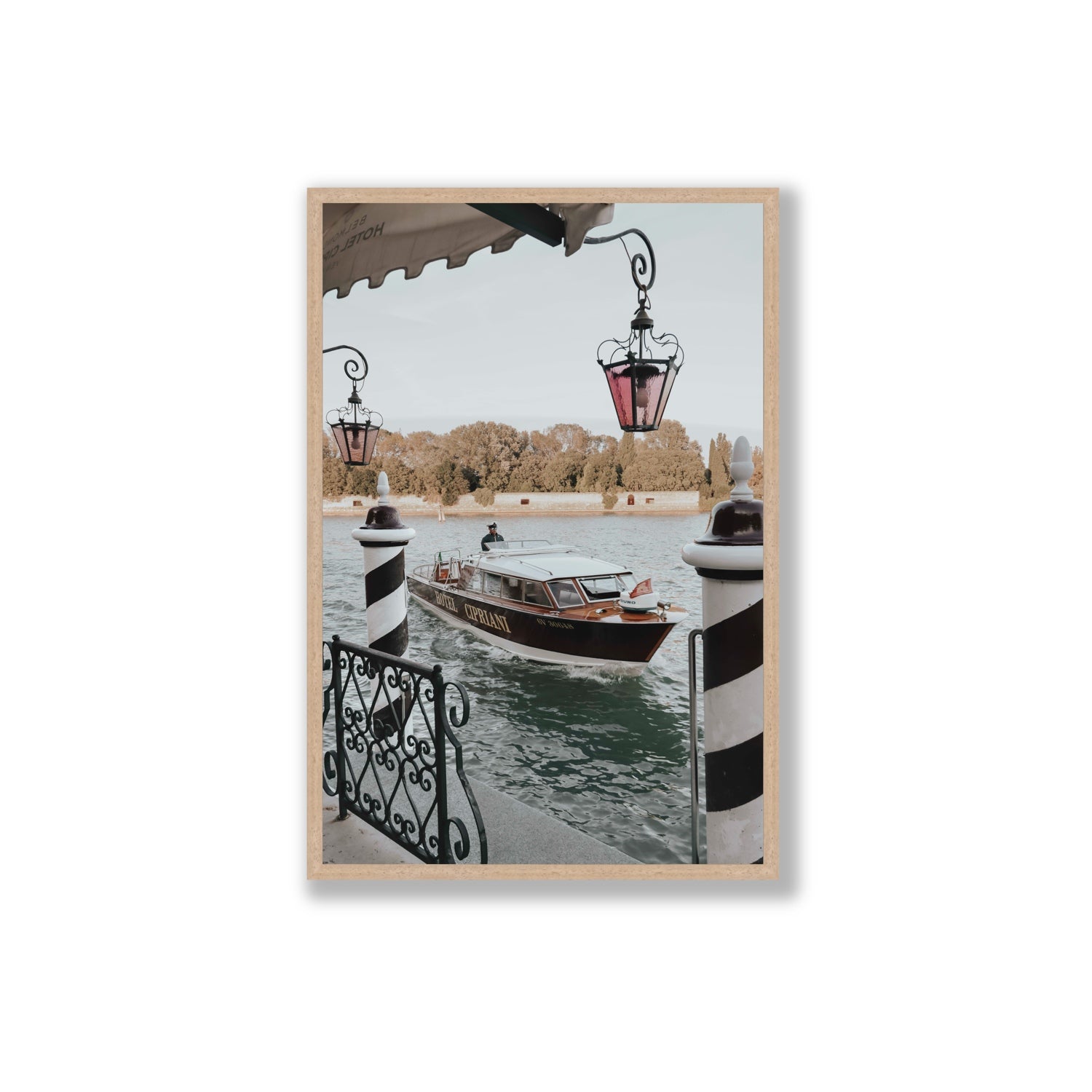 Taxi Shuttle Venice wall art Extra Large full-bleed fine art print in natural oak frame