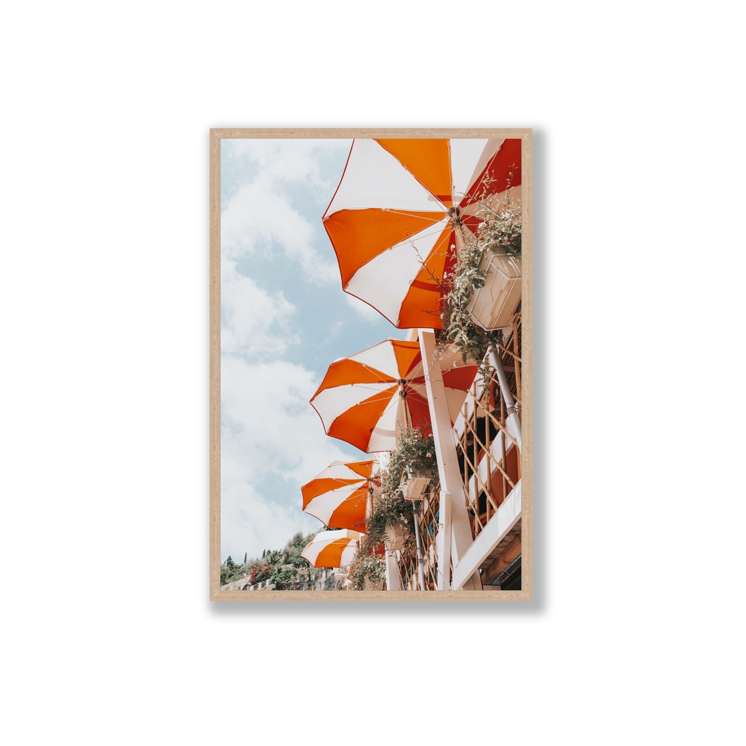 Mantienilo Semplice fine art print, Positano, Italy, Extra Large, Natural Oak Frame · Full Bleed, Fine Art Print