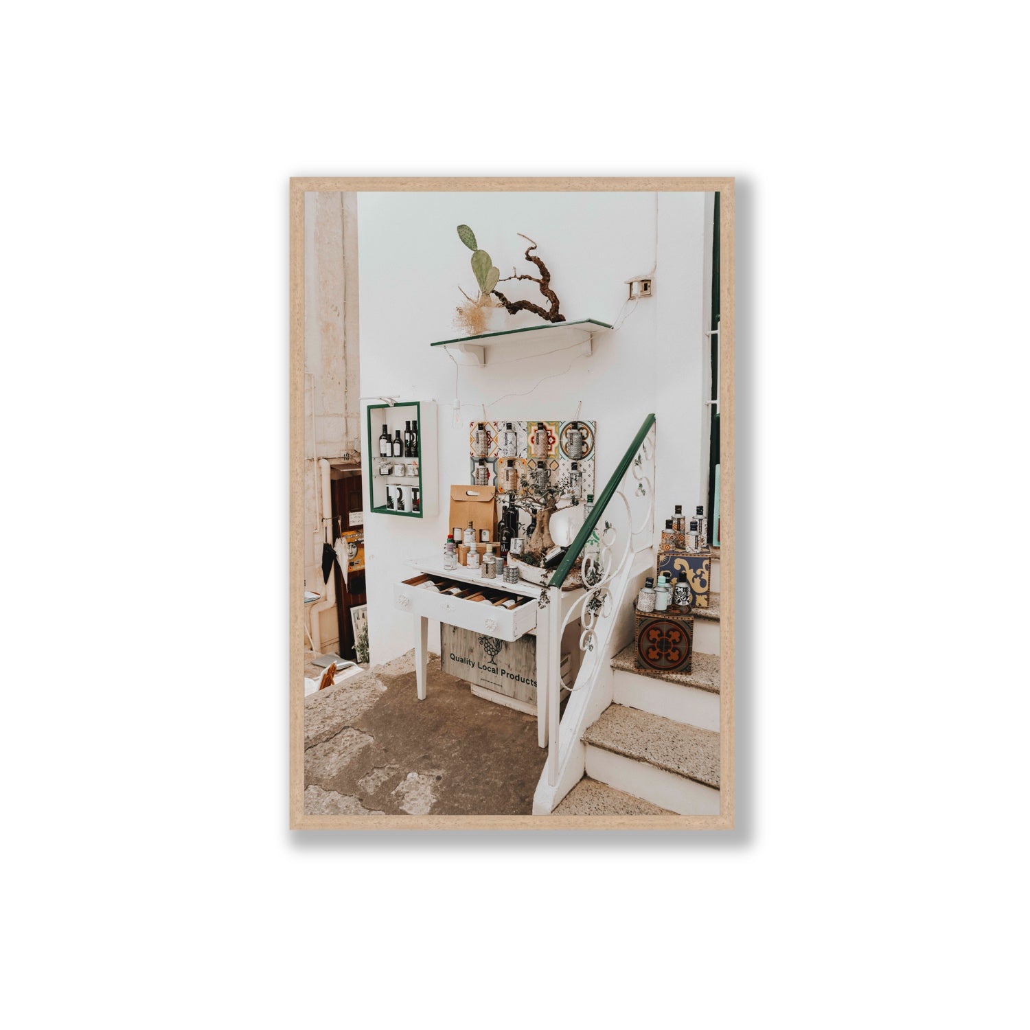 Liquid Gold fine art print, Puglia, Italy, Extra Large, Natural Oak Frame · Full Bleed, Fine Art Print