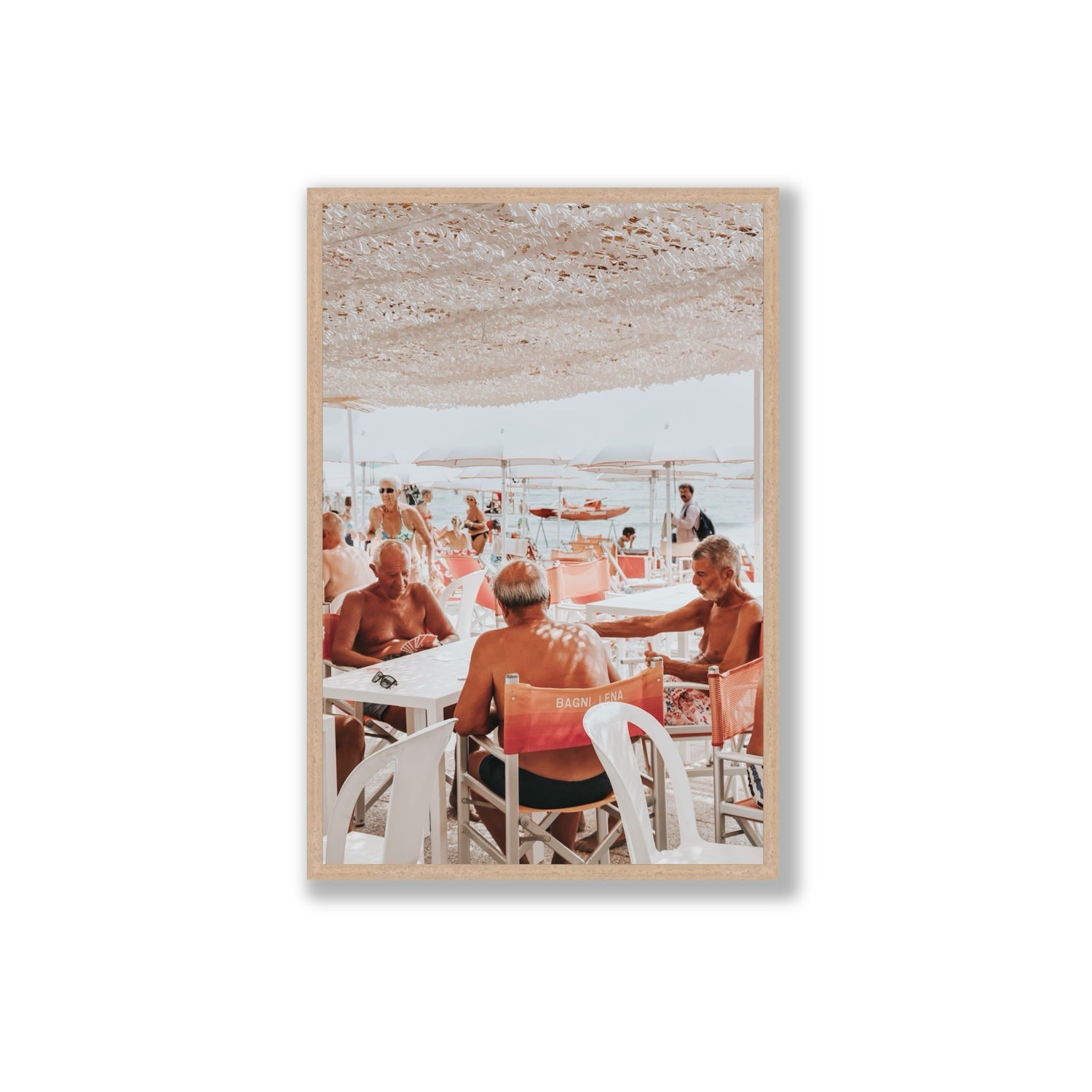 The Players fine art print, Alassio, Italy, Extra Large, Natural Oak Frame · Full Bleed, Fine Art Print