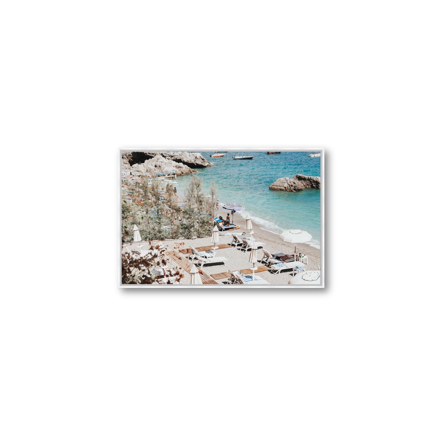 Life Could Be A Dream Amalfi wall art Medium fine art canvas in white float frame