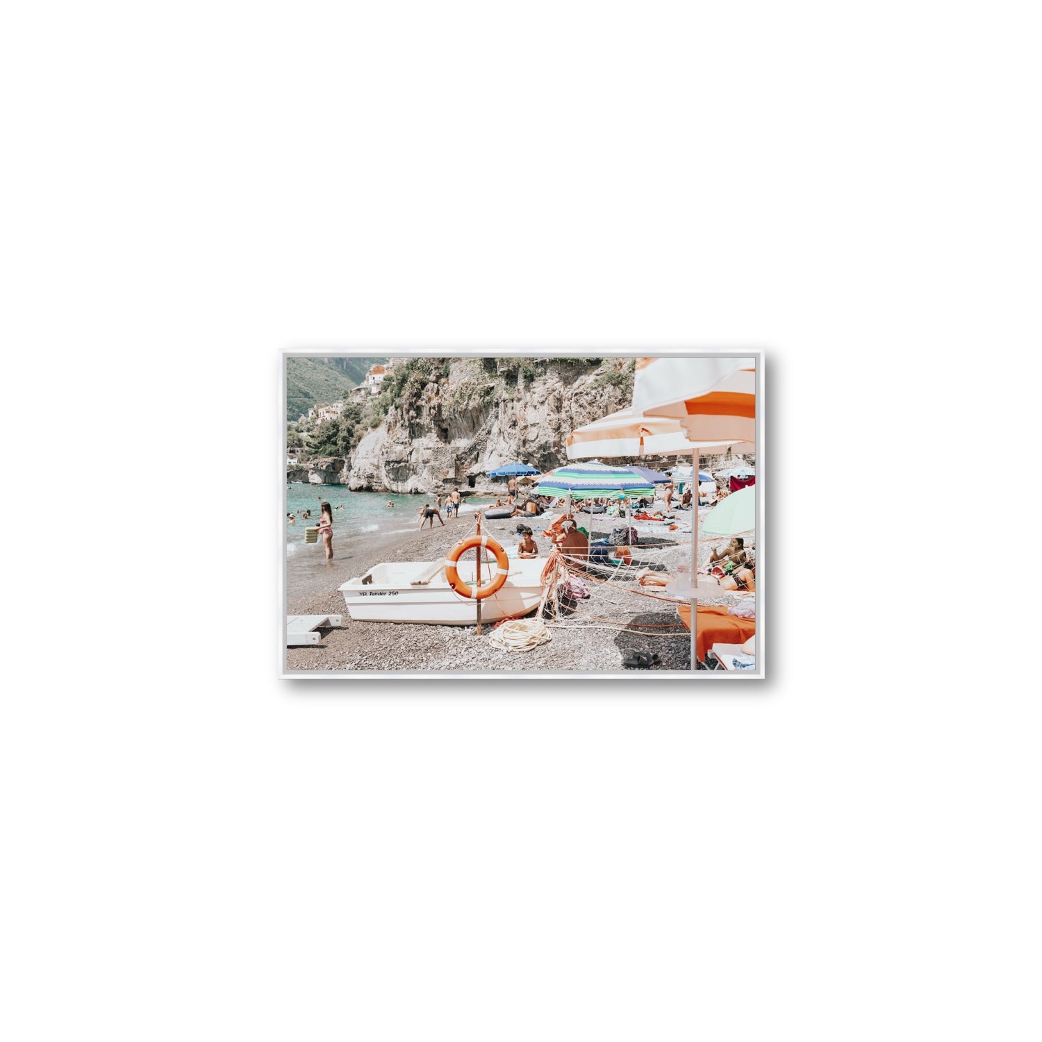 Bellezza By The Bay fine art print, Positano, Italy, Medium, White Float Frame, Fine Art Canvas