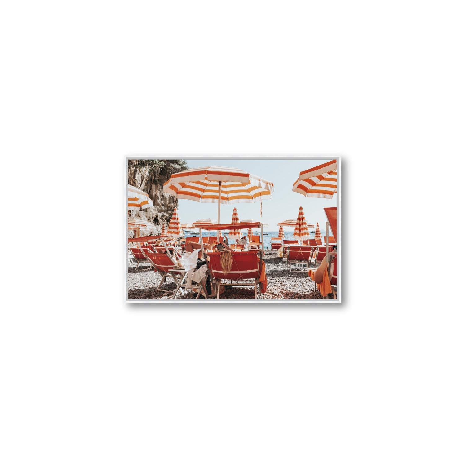 Digital Dreamer fine art print, Positano, Italy, Medium, White Float Frame, Fine Art Canvas