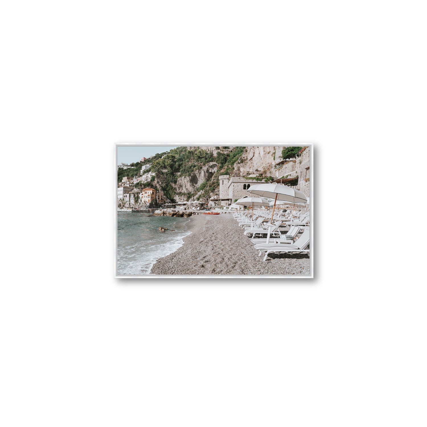Borgo Santandrea fine art print, Amalfi, Italy, Medium, White Float Frame, Fine Art Canvas