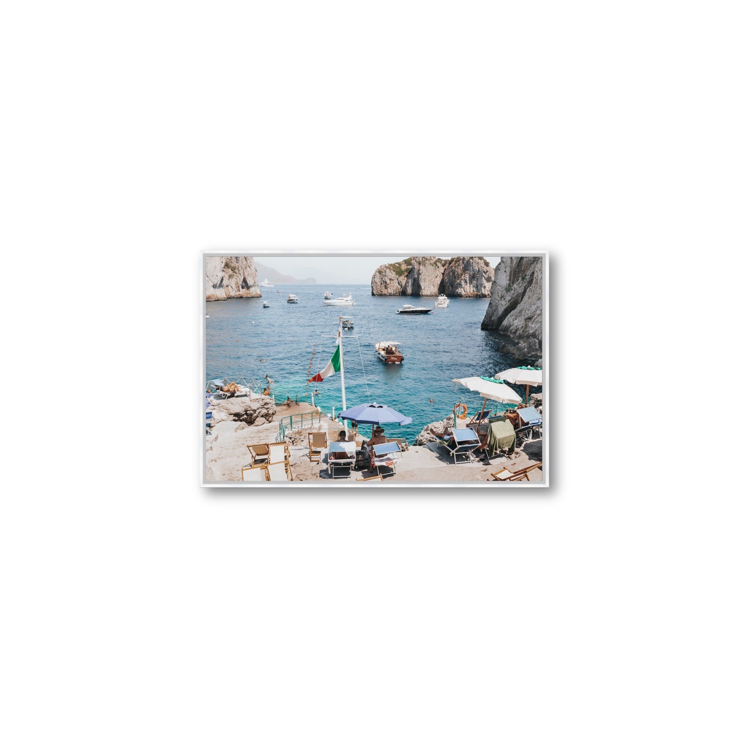 Smooth Sailing fine art print, Capri, Italy, Medium, White Float Frame, Fine Art Canvas