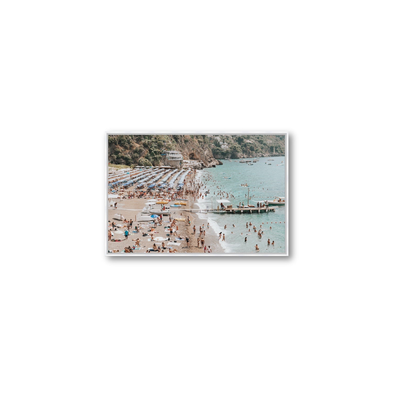 Vista Costiera fine art print, Positano, Italy, Medium, White Float Frame, Fine Art Canvas