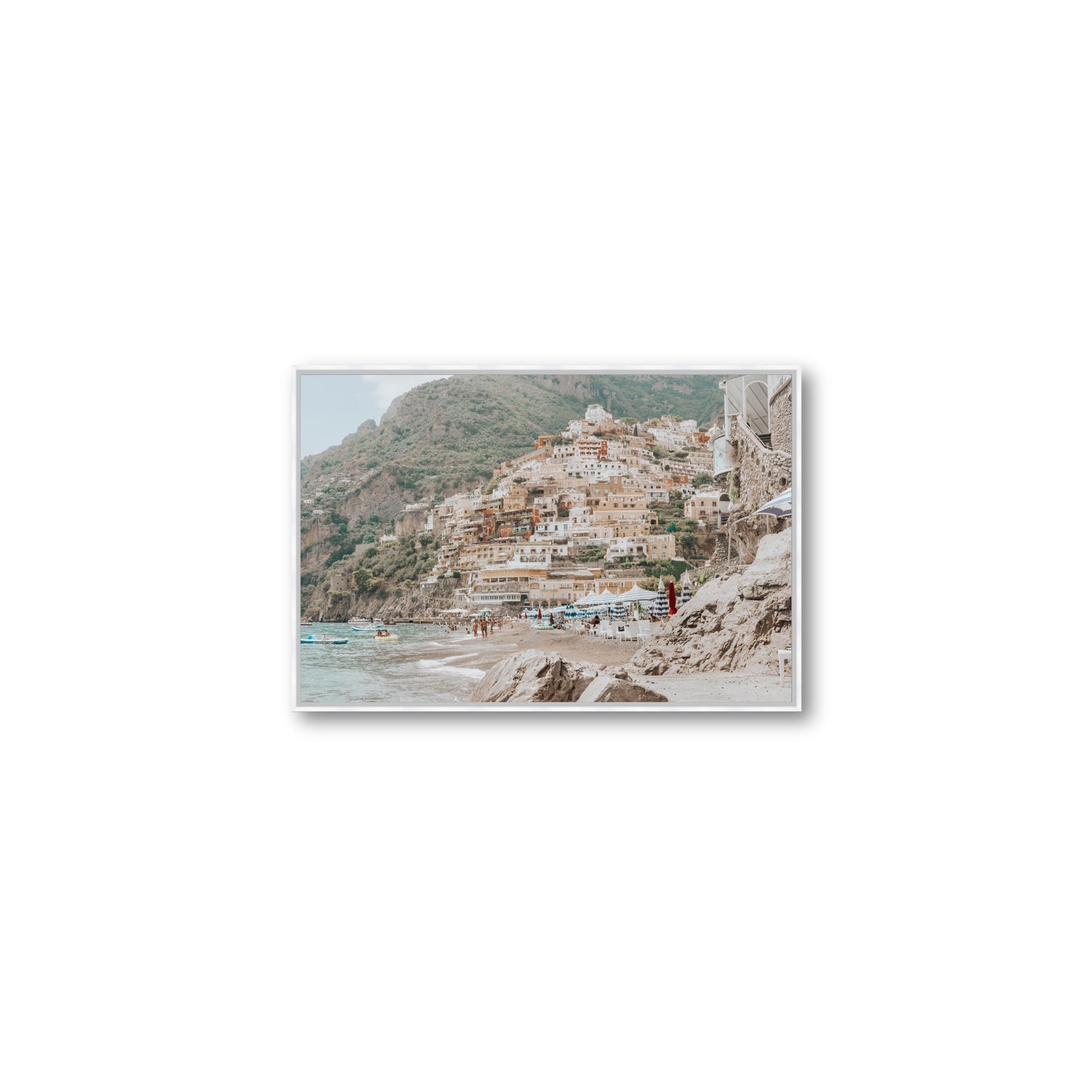 Sogno di Positano fine art print, Positano, Italy, Medium, White Float Frame, Fine Art Canvas