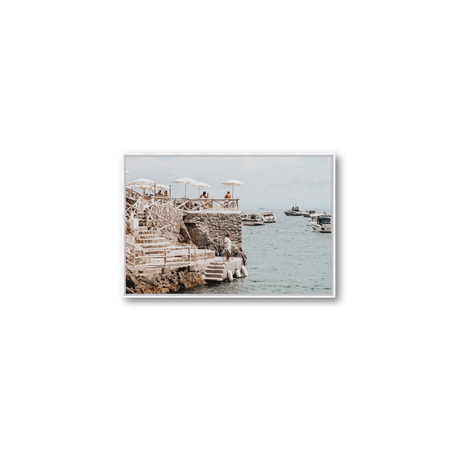 Conca Del Sogno fine art print, Nerano, Italy, Medium, White Float Frame, Fine Art Canvas
