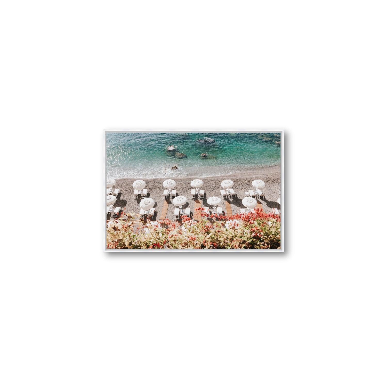 Coastal Charms fine art print, Amalfi, Italy, Medium, White Float Frame, Fine Art Canvas