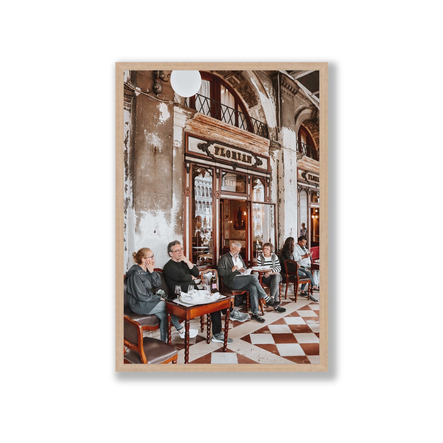 Tea Room Venice Italian wall art Giant full-bleed fine art print in natural oak frame