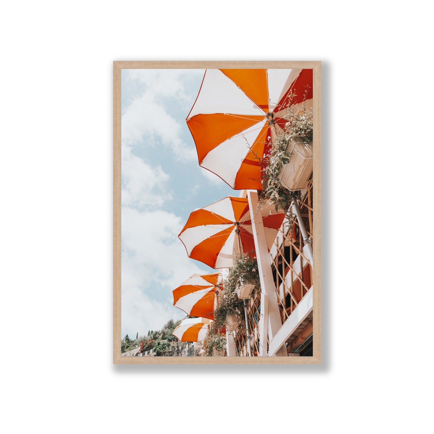 Mantienilo Semplice fine art print, Positano, Italy, Giant, Natural Oak Frame · Full Bleed, Fine Art Print