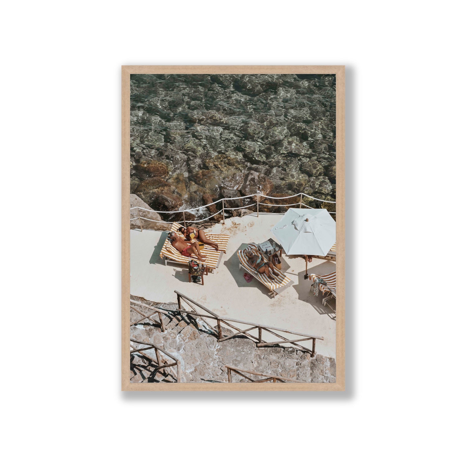 Lounge Lizards Tuscany Italian decor wall art Giant full-bleed fine art print in natural oak frame