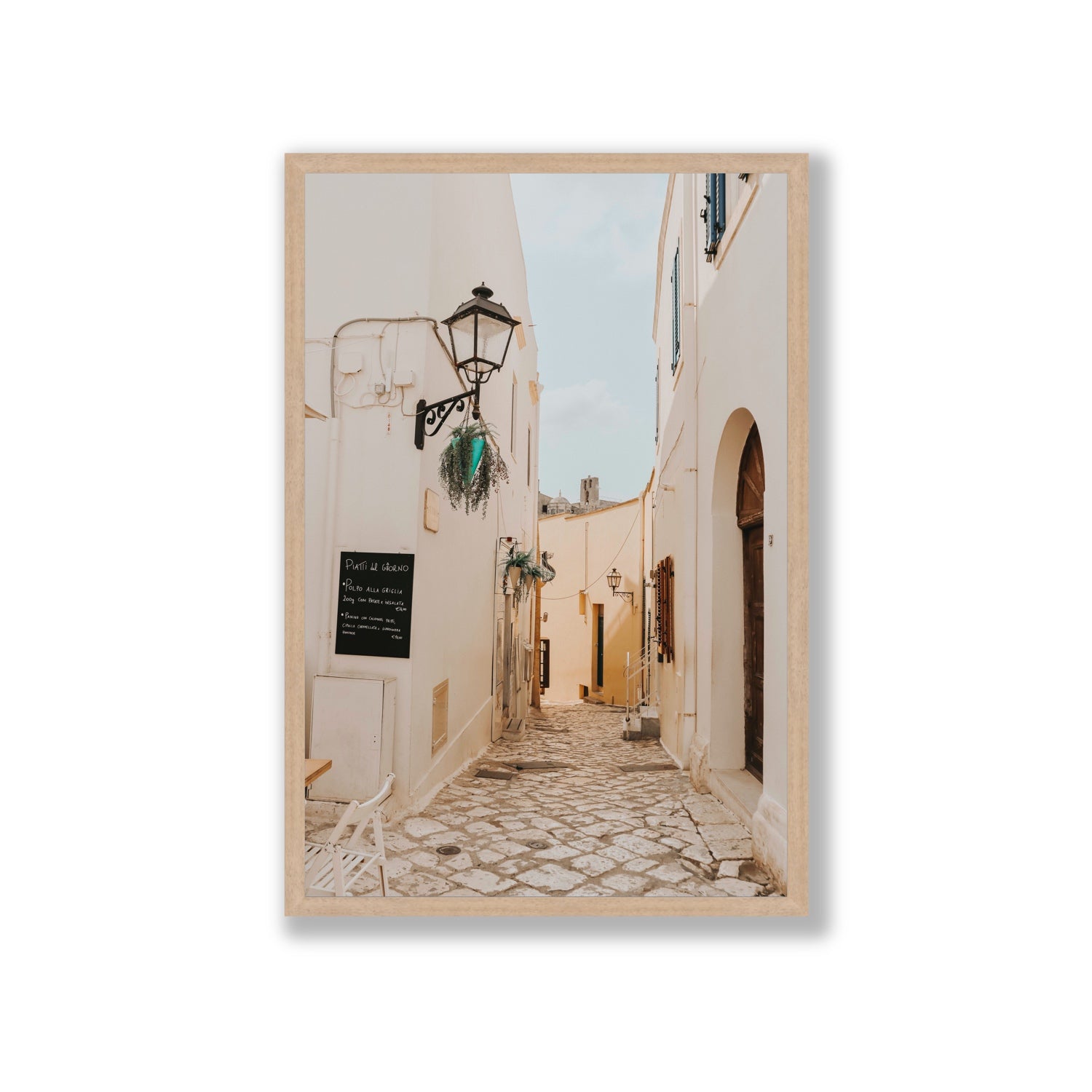 Twilight Passage Puglia Italian wall art Giant full-bleed fine art print in natural oak frame