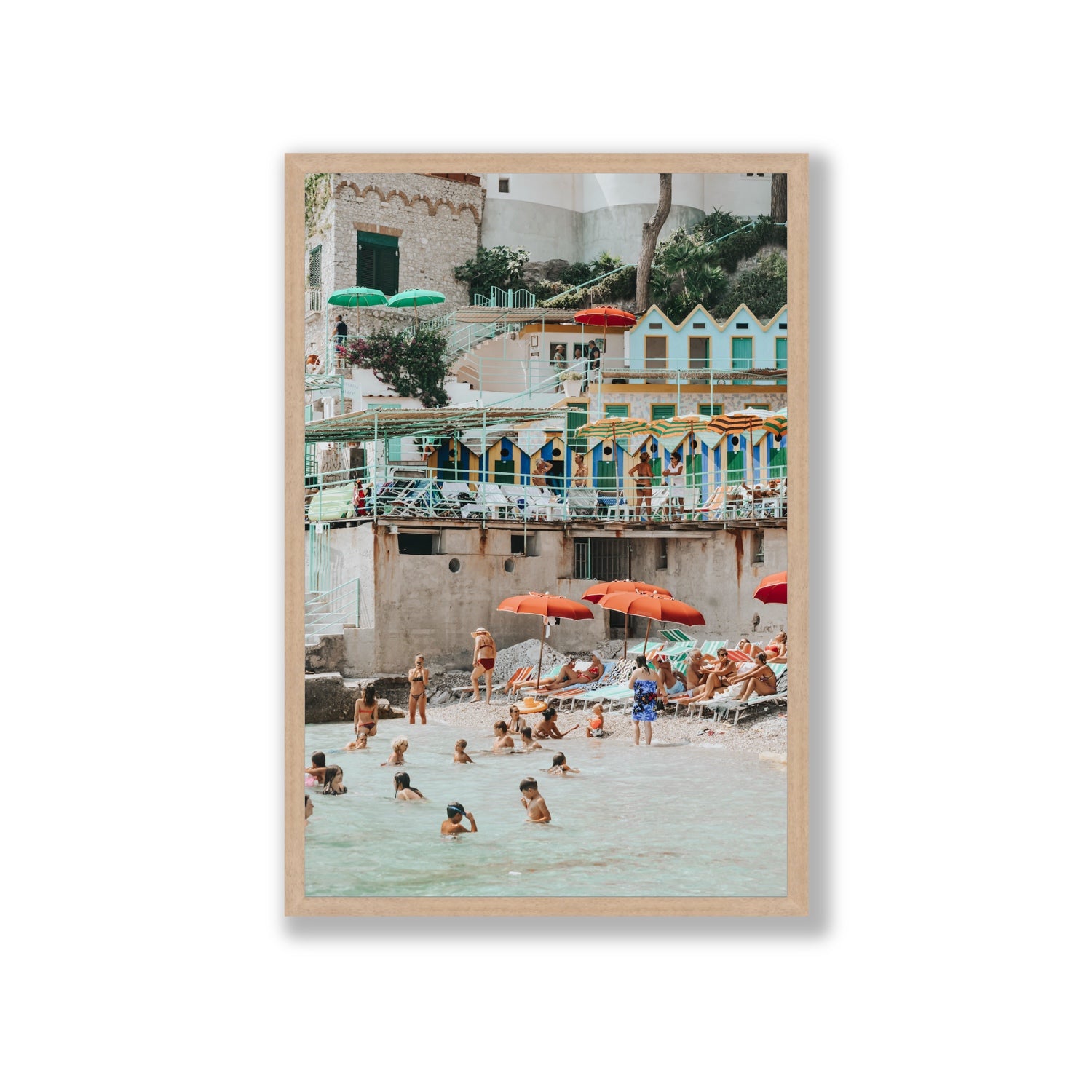 Kaleidoscope fine art print, Capri, Italy, Giant, Natural Oak Frame · Full Bleed, Fine Art Print