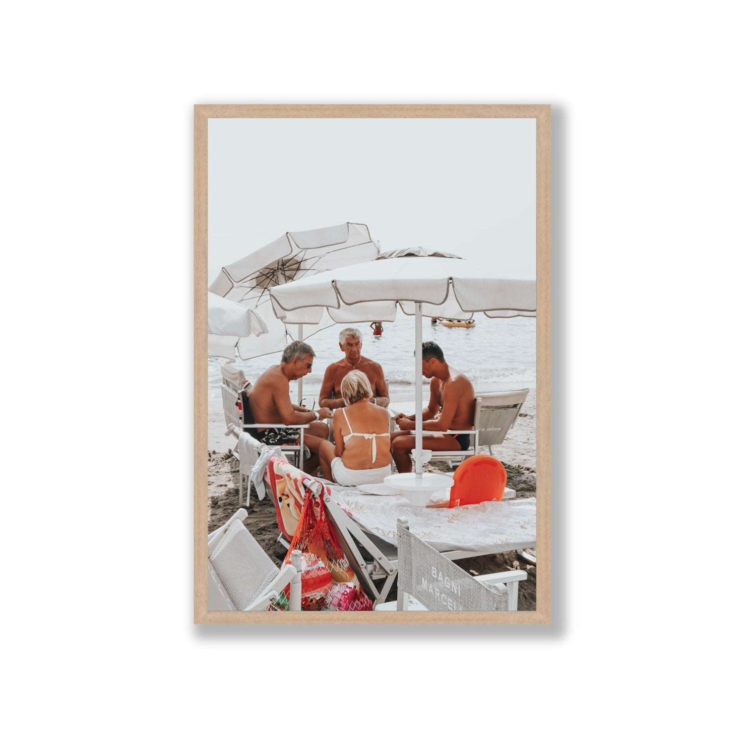 Luck Of The Draw fine art print, Alassio, Italy, Giant, Natural Oak Frame · Full Bleed, Fine Art Print