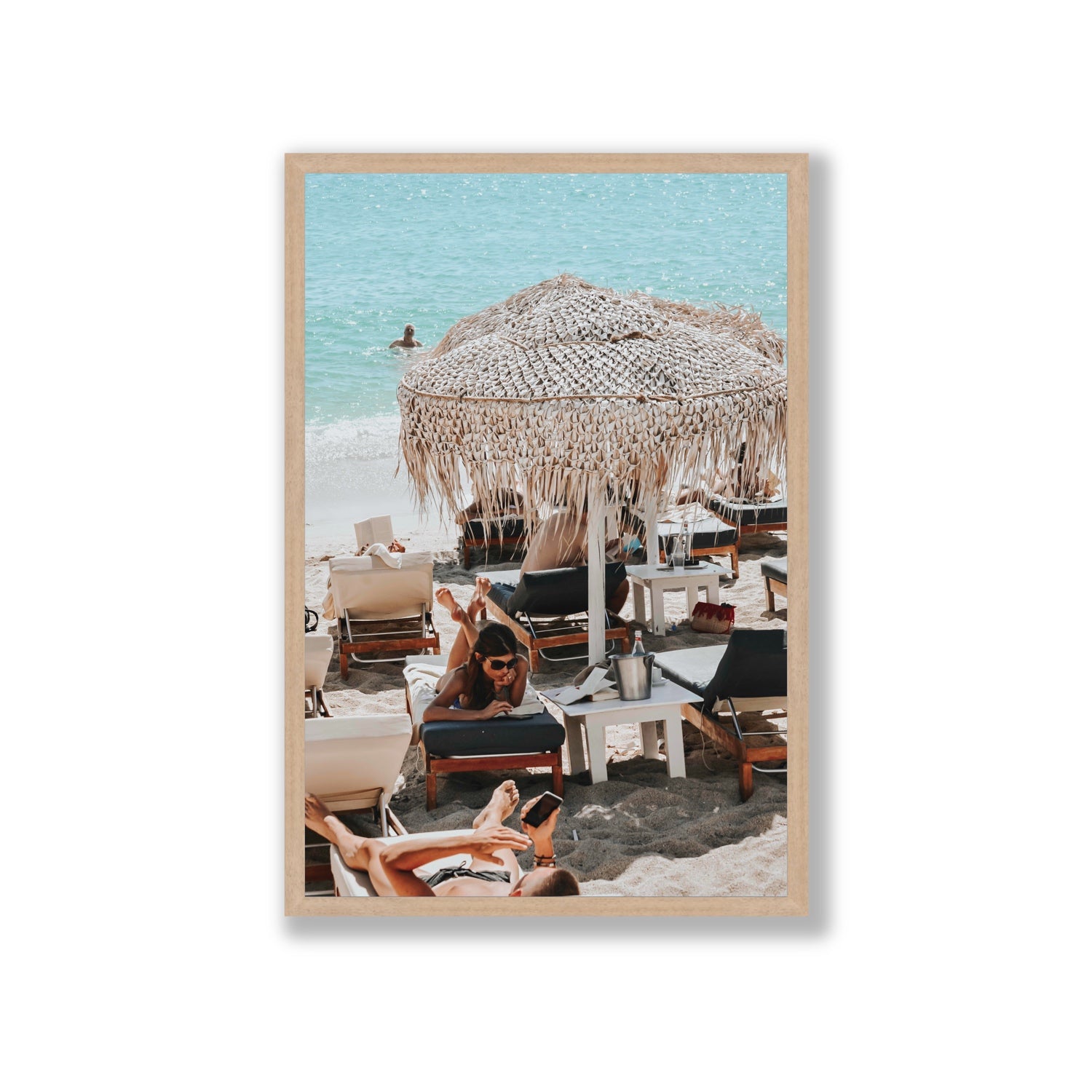 In The Zone Mykonos Greek island wall art Giant full-bleed fine art print in natural oak frame