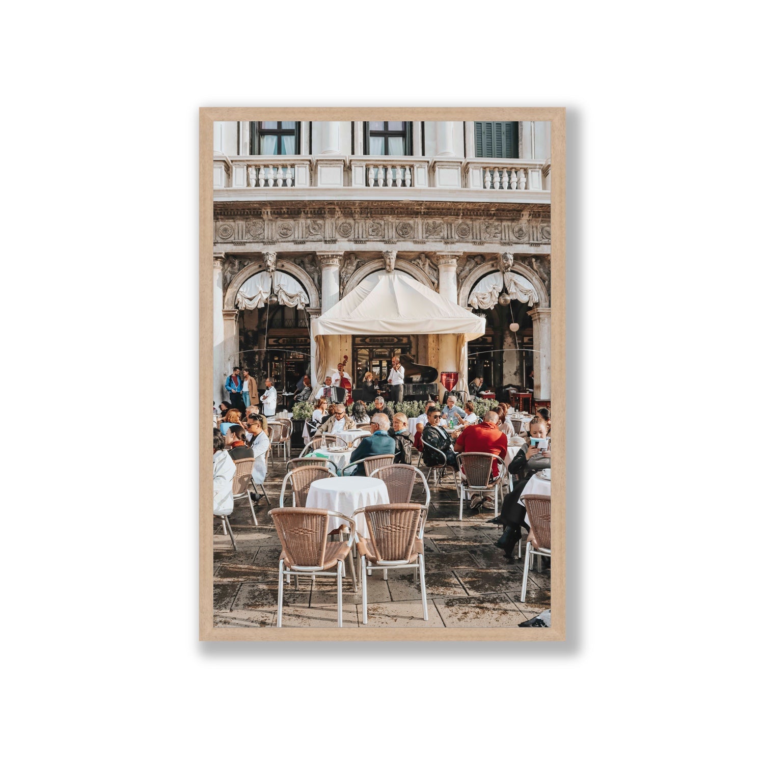Piazza San Marco Venice Italian wall art Giant full-bleed fine art print in natural oak frame
