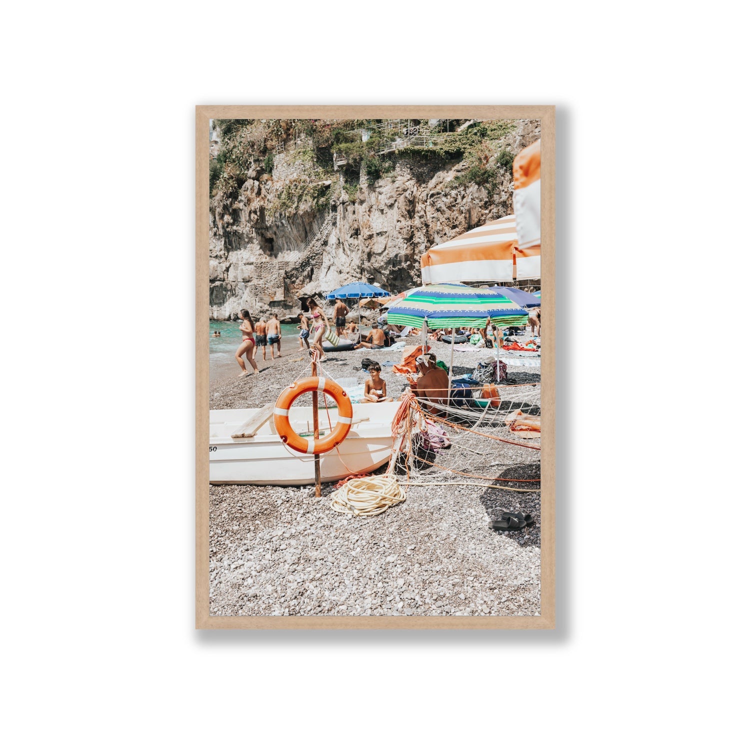 Il Ragazzo fine art print, Positano, Italy, Giant, Natural Oak Frame · Full Bleed, Fine Art Print