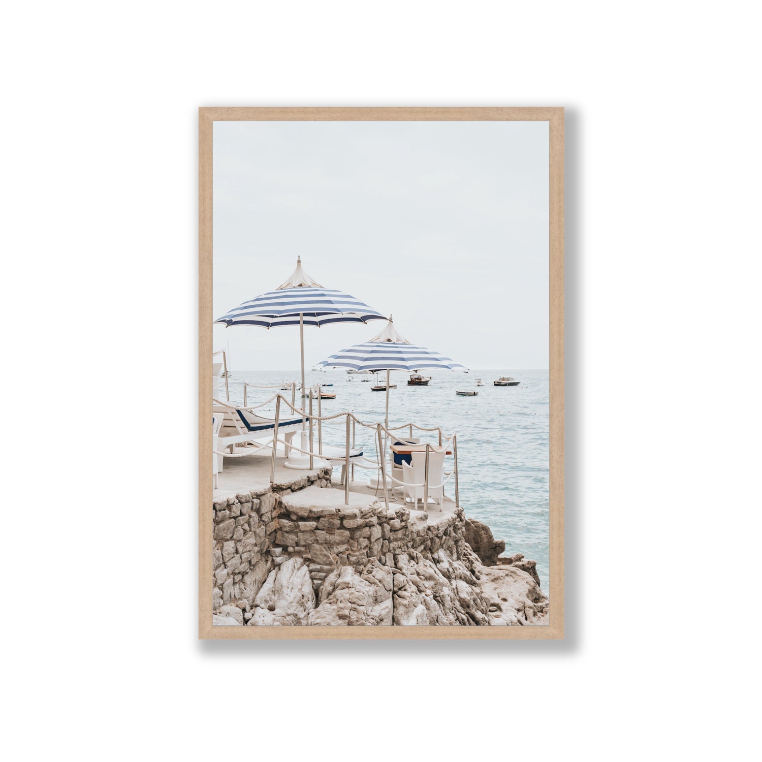 La Scogliera fine art print, Positano, Italy, Giant, Natural Oak Frame · Full Bleed, Fine Art Print