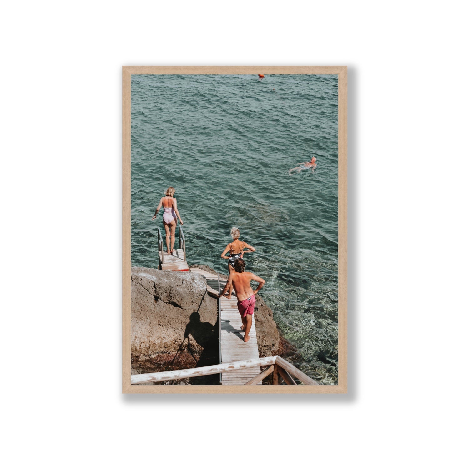 Freewheeling Spirit Tuscany coastal Italian wall art Giant full-bleed fine art print in natural oak frame