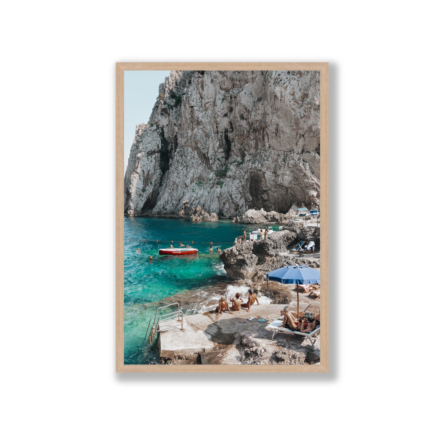Tranquility fine art print, Capri, Italy, Giant, Natural Oak Frame · Full Bleed, Fine Art Print