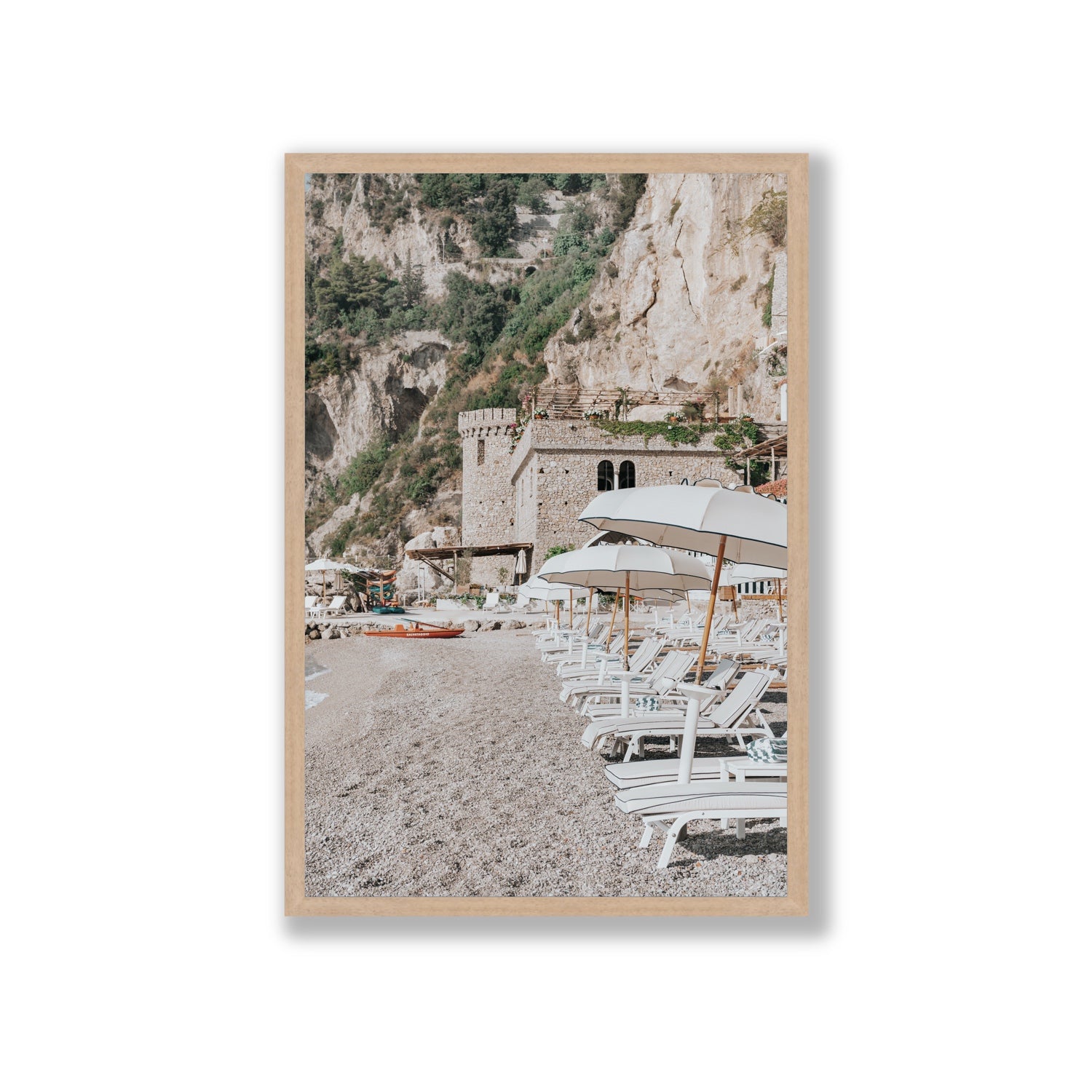 La Villeggiatura fine art print, Amalfi, Italy, luxury escapes artwork, Giant, Natural Oak Frame · Full Bleed, Fine Art Print