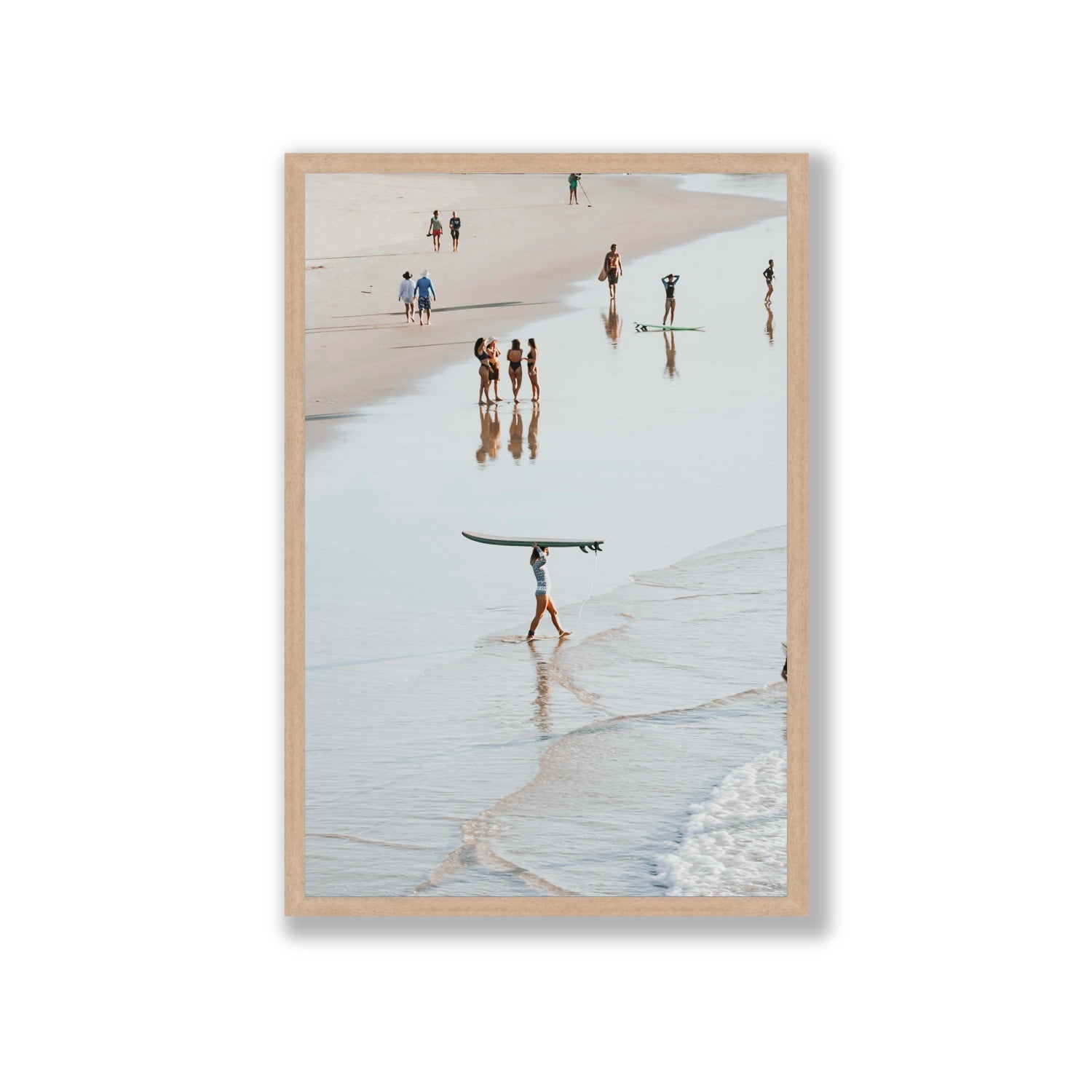 Bailey Byron Bay beach coastal decor wall art Giant full-bleed fine art print in natural oak frame