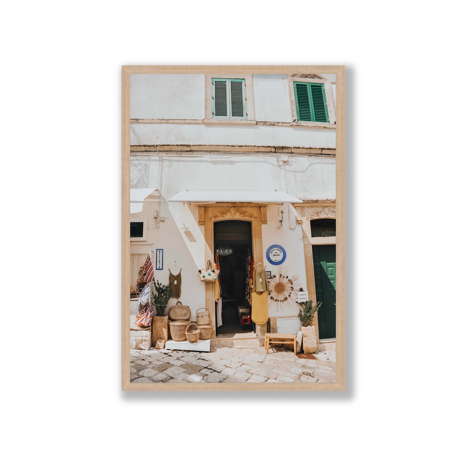 Artisan Ambience Puglia Italian wall art Giant full-bleed fine art print in natural oak frame