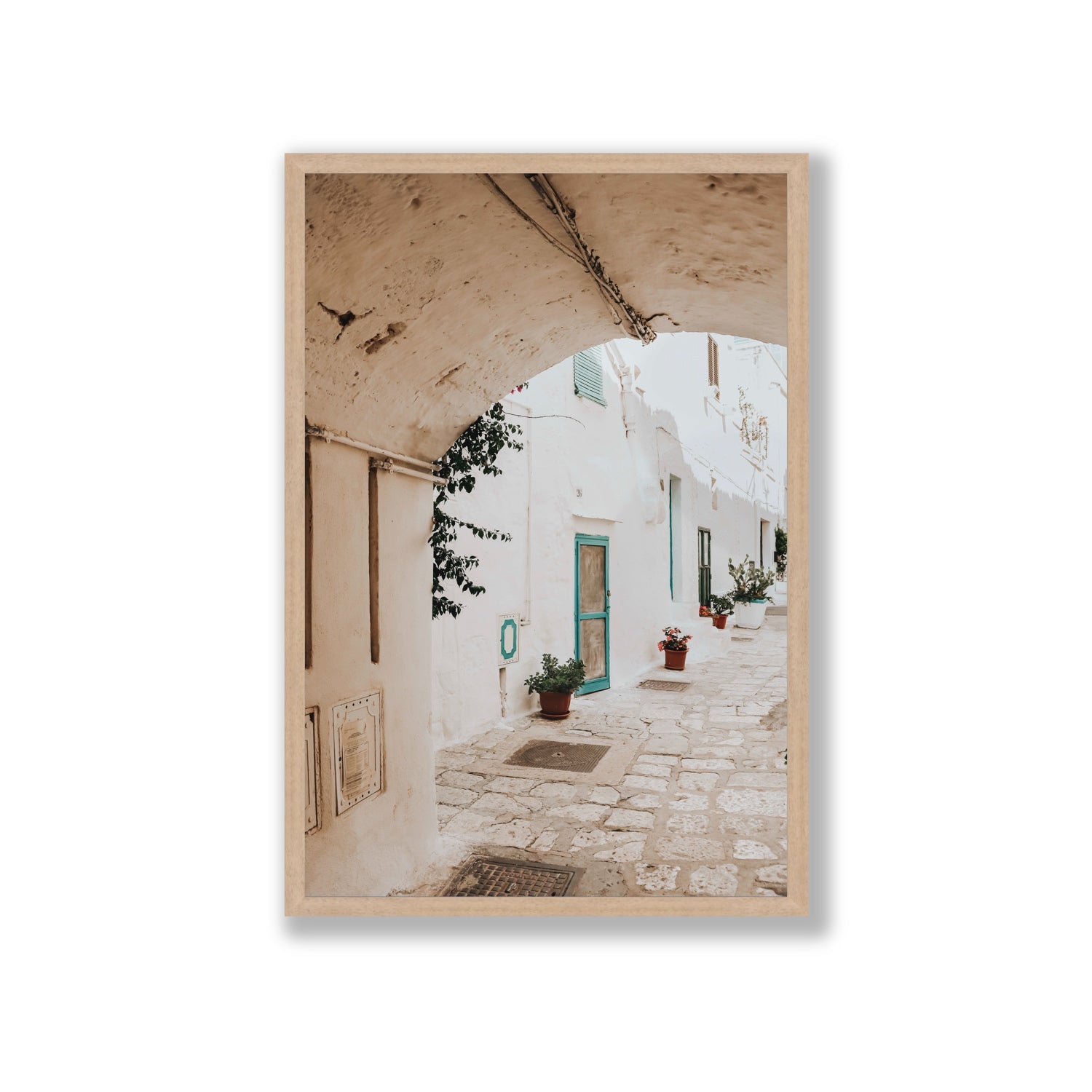 La Citta Bianca Puglia La Città Bianca wall art Giant full-bleed fine art print in natural oak frame