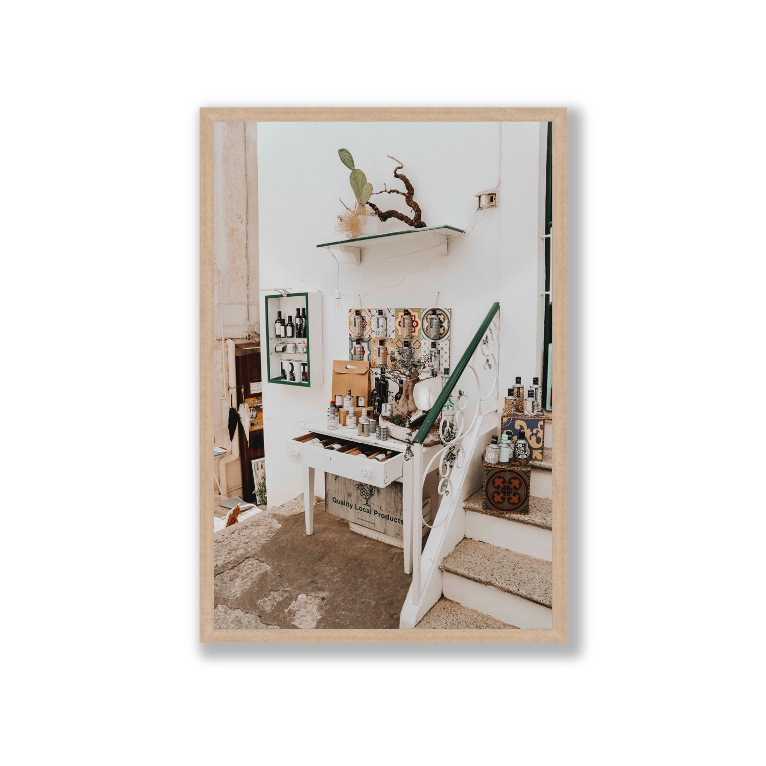Liquid Gold fine art print, Puglia, Italy, Giant, Natural Oak Frame · Full Bleed, Fine Art Print