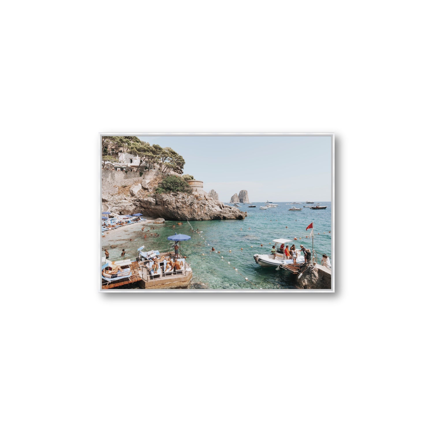 Torre Saracena fine art print, Capri, Italy, Large, White Float Frame, Fine Art Canvas