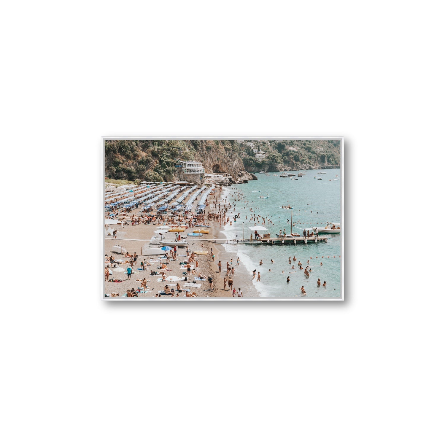 Vista Costiera fine art print, Positano, Italy, Large, White Float Frame, Fine Art Canvas