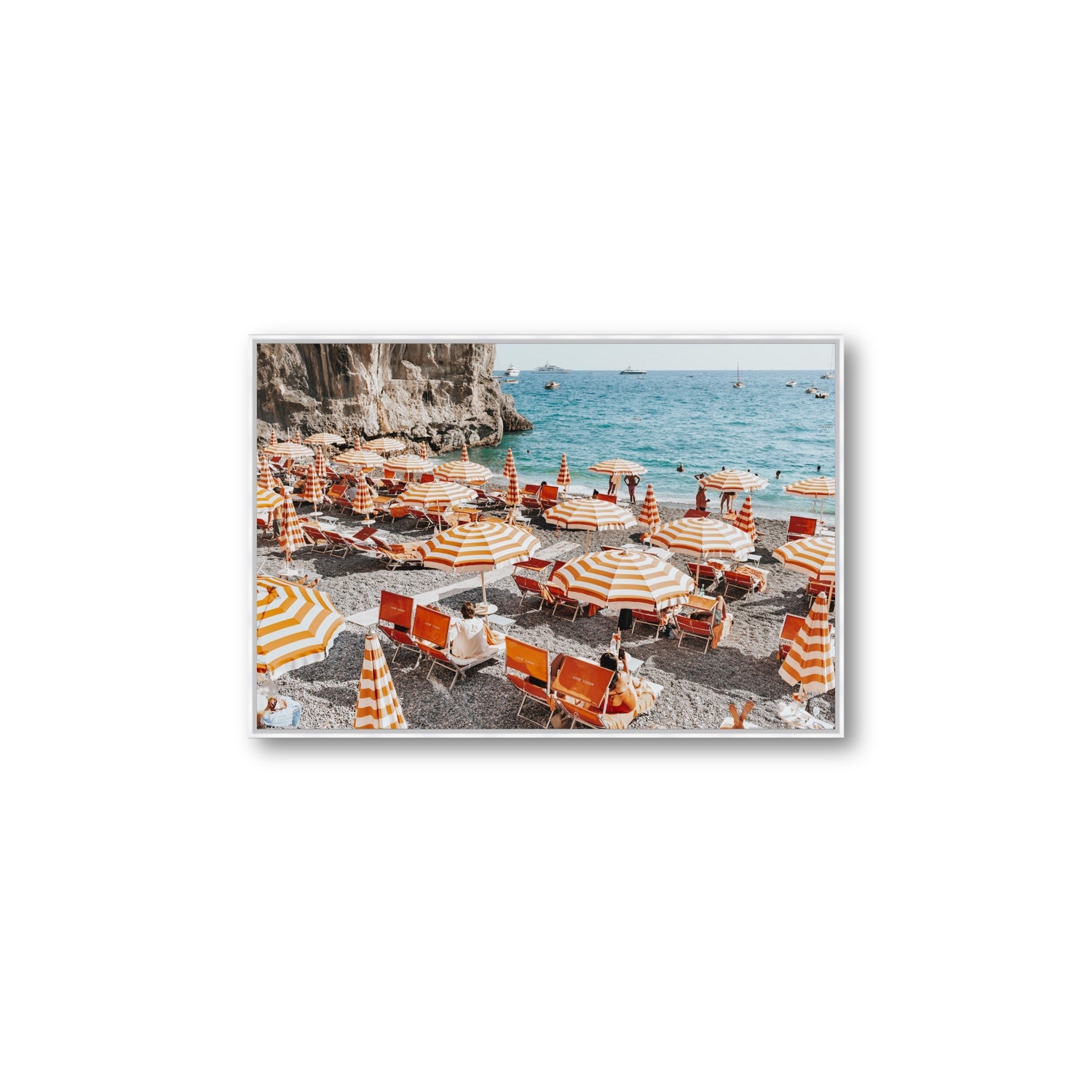 Mango Sorbet fine art print, Positano, Italy, Large, White Float Frame, Fine Art Canvas