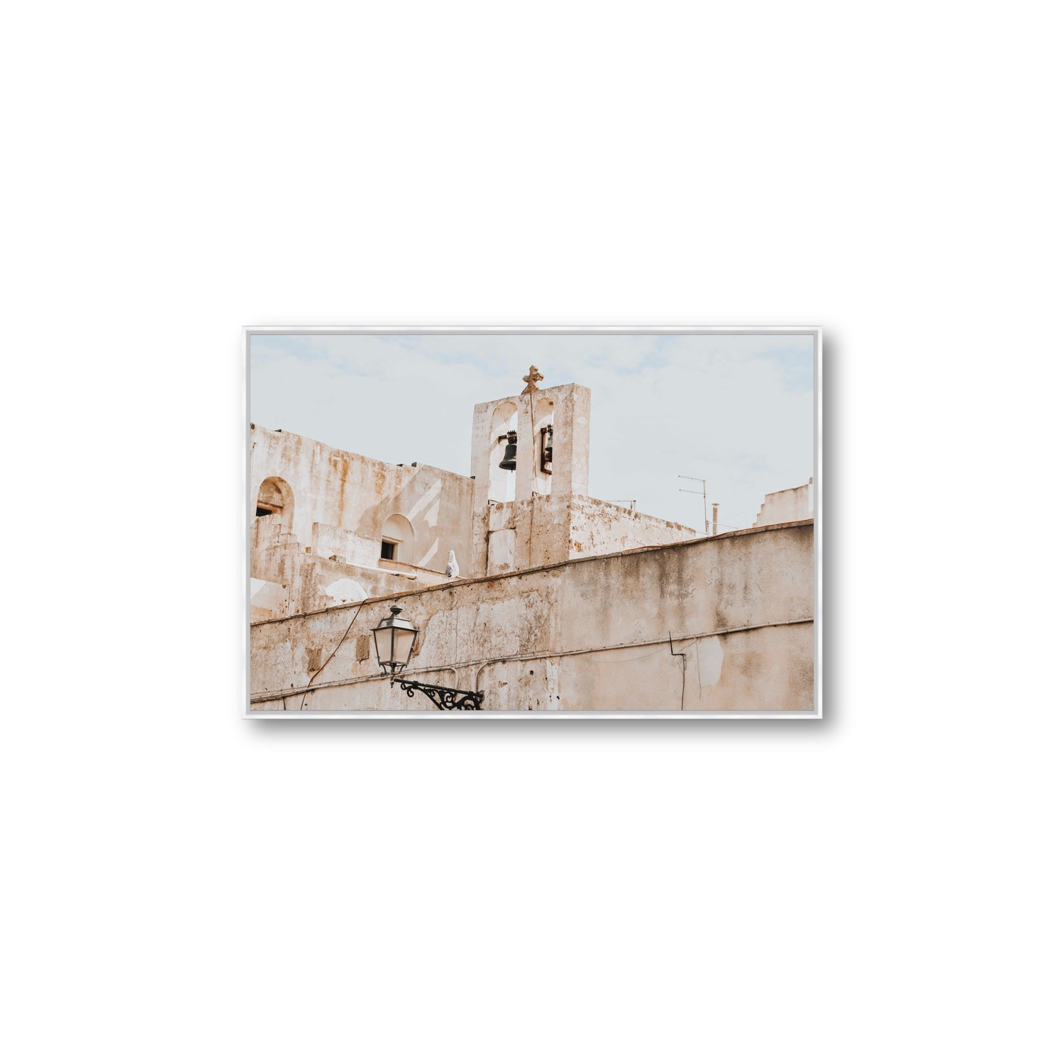 Ancient Bells Puglia Gallipoli Italian wall art Large fine art canvas in white float frame