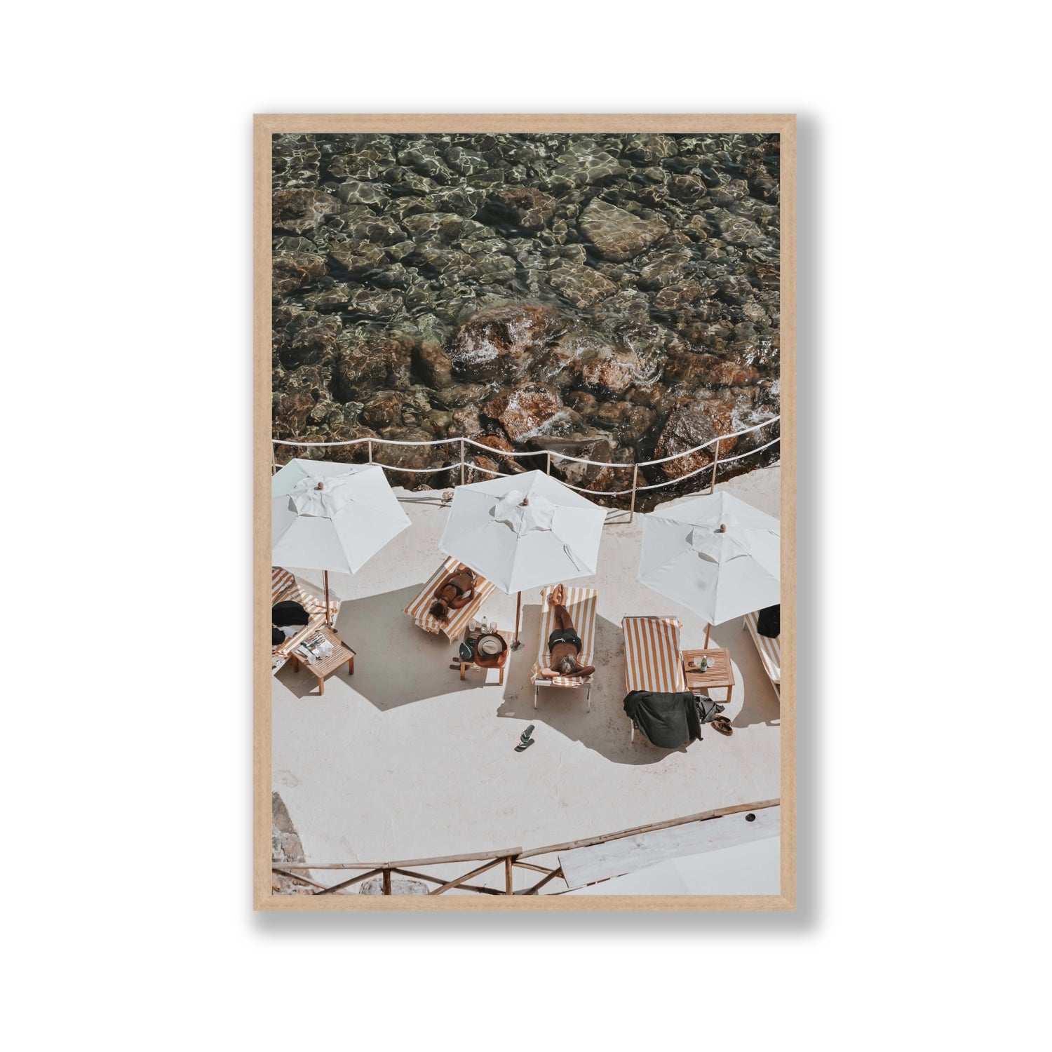 When Harry Met Sally Tuscany coastal wall art Gallery full-bleed fine art print in natural oak frame