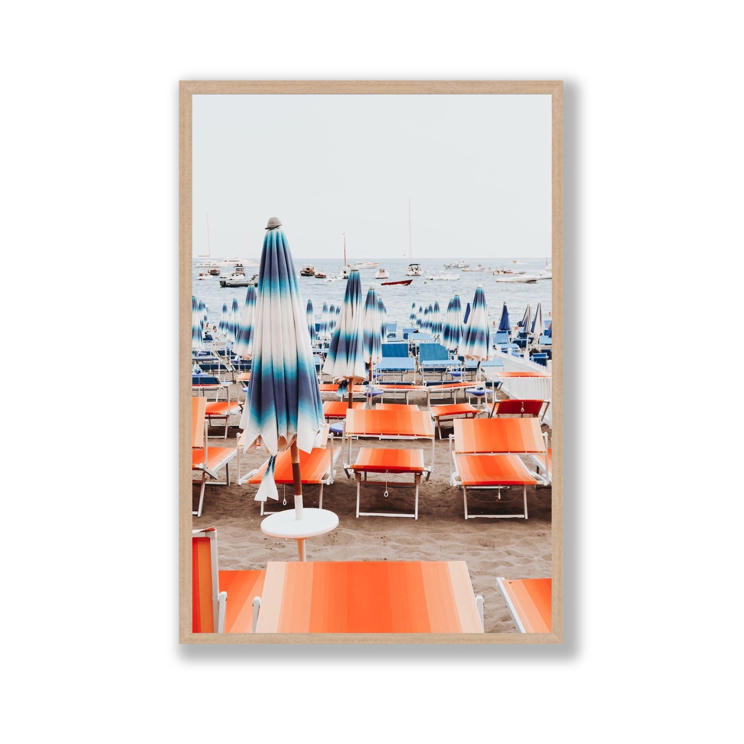 Orange Crush fine art print, Positano, Italy, Gallery, Natural Oak Frame · Full Bleed, Fine Art Print