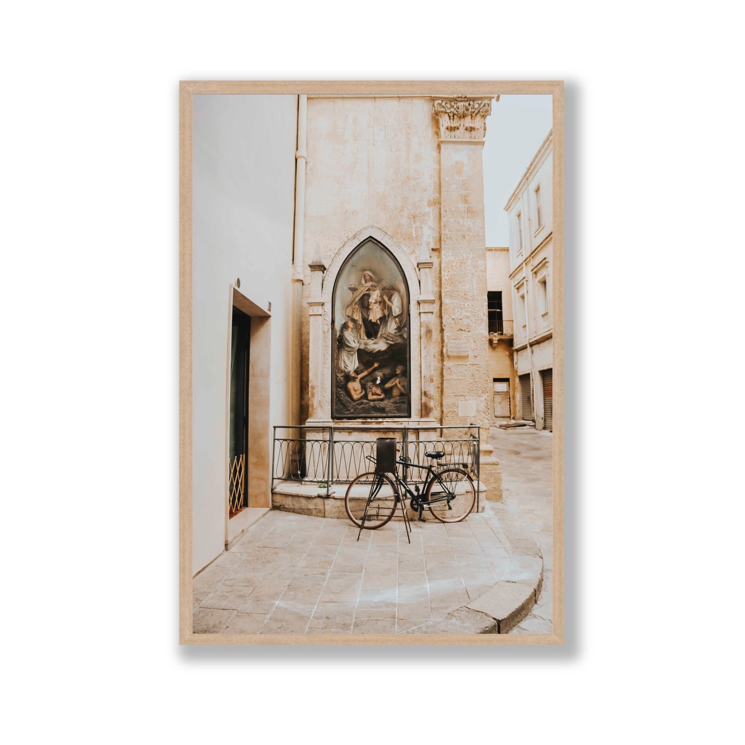 La Chiesa Puglia Otranto Italian wall art Gallery full-bleed fine art print in natural oak frame