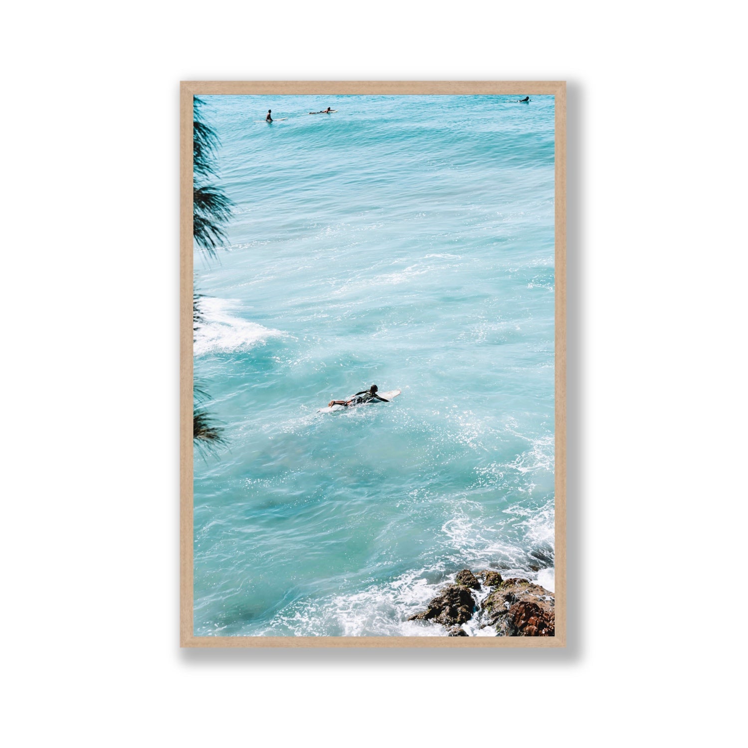 Blue Crush fine art print, Byron Bay, Australia, Gallery, Natural Oak Frame · Full Bleed, Fine Art Print
