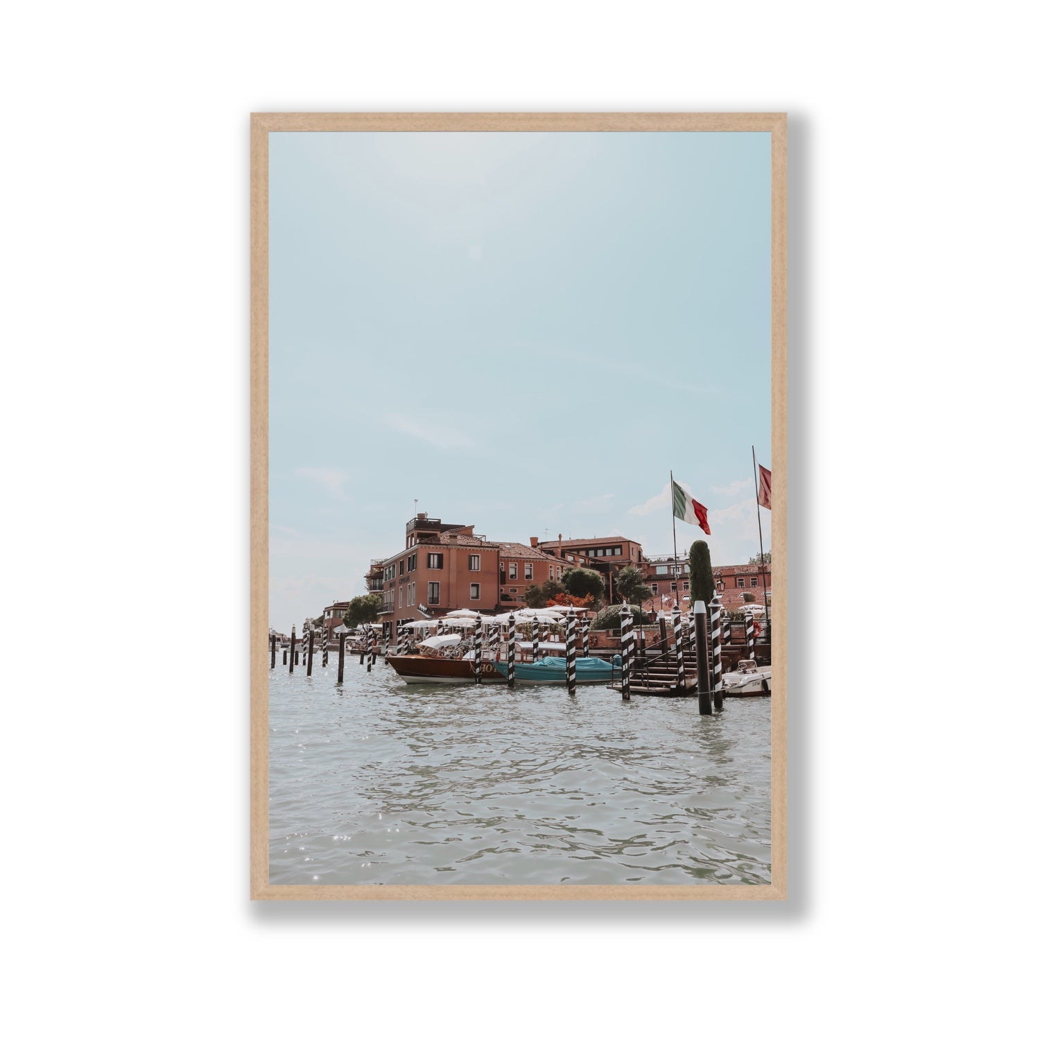 Giudecca Island Venice wall art Gallery full-bleed fine art print in natural oak frame