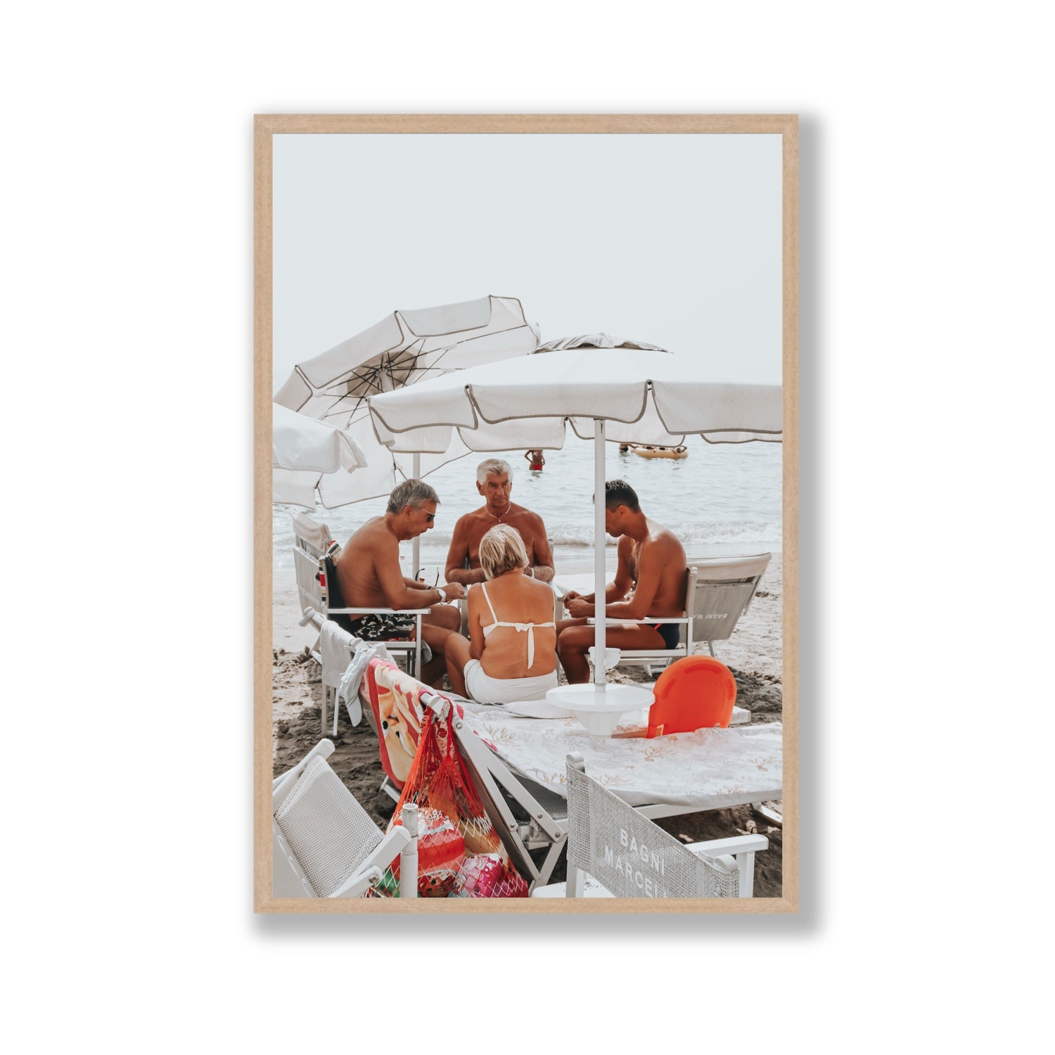 Luck Of The Draw fine art print, Alassio, Italy, Gallery, Natural Oak Frame · Full Bleed, Fine Art Print