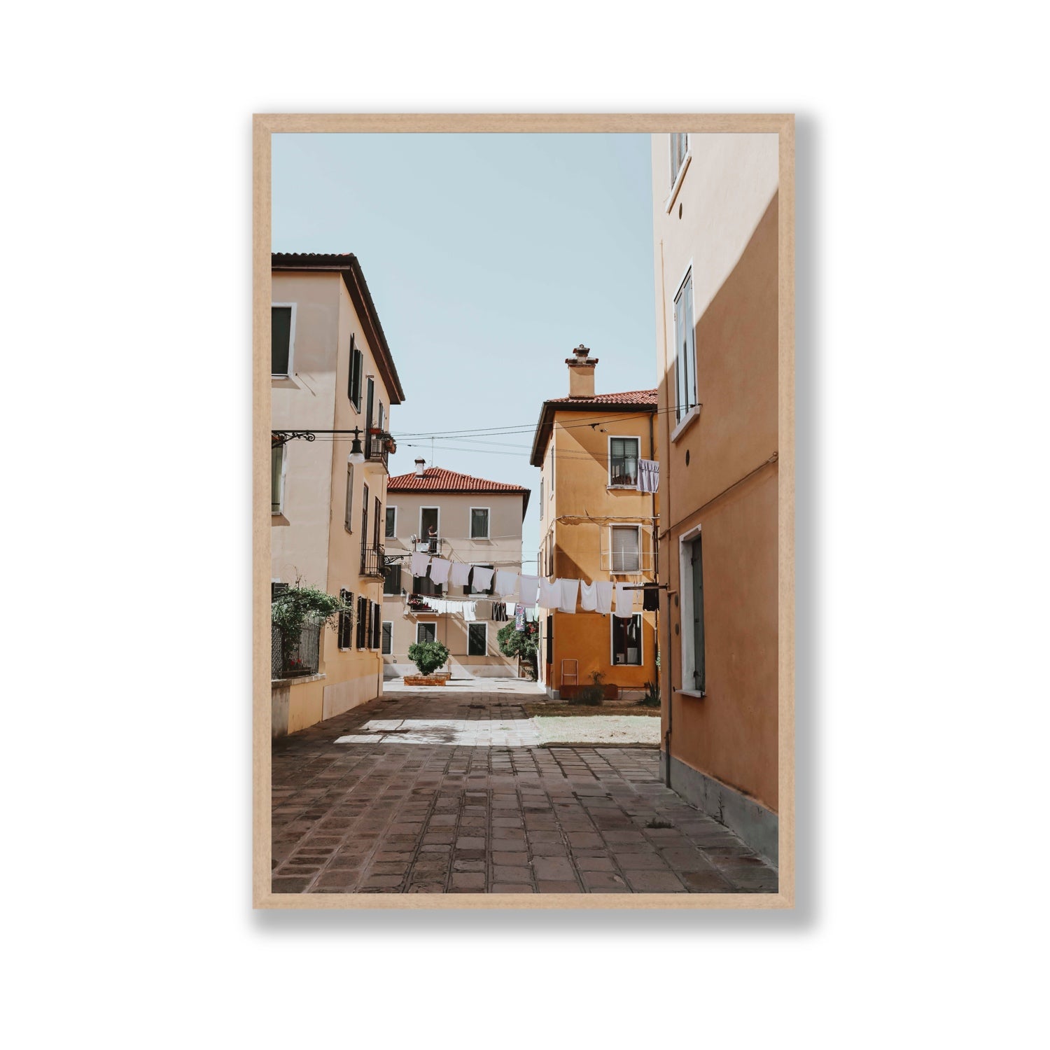 Terraferma Venice Italian wall art Gallery full-bleed fine art print in natural oak frame