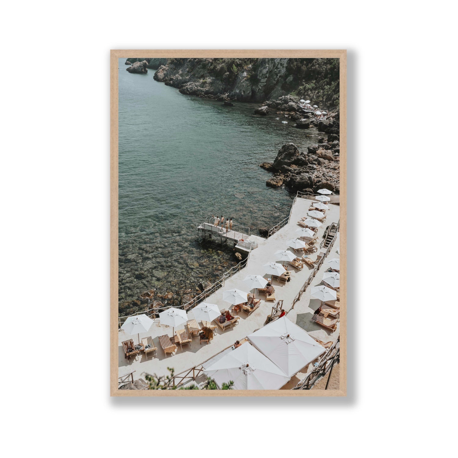 Pier Perspectives Tuscany coastal Italian wall art Gallery full-bleed fine art print in natural oak frame