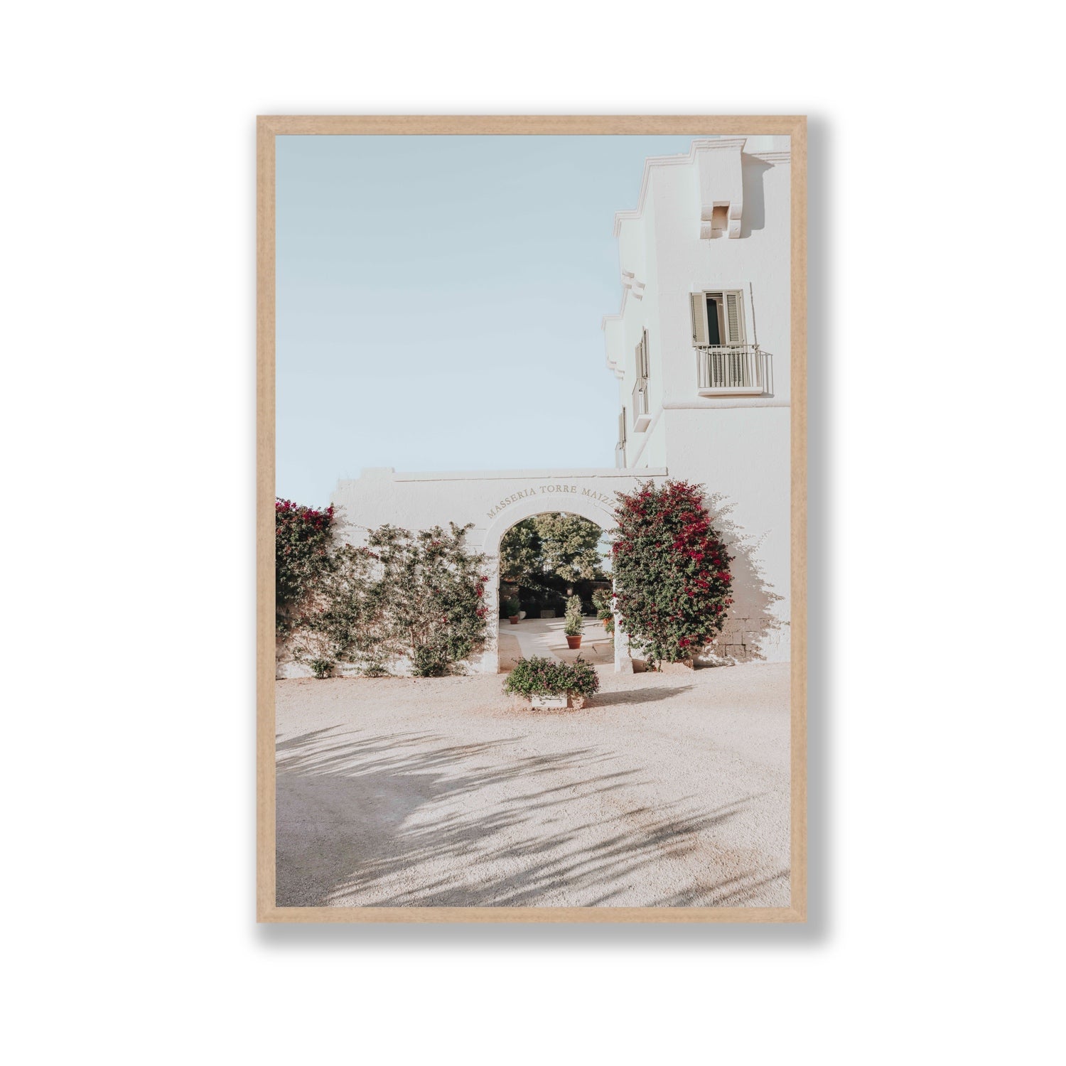 Villa Retreat fine art print, Puglia, Italy, Gallery, Natural Oak Frame · Full Bleed, Fine Art Print