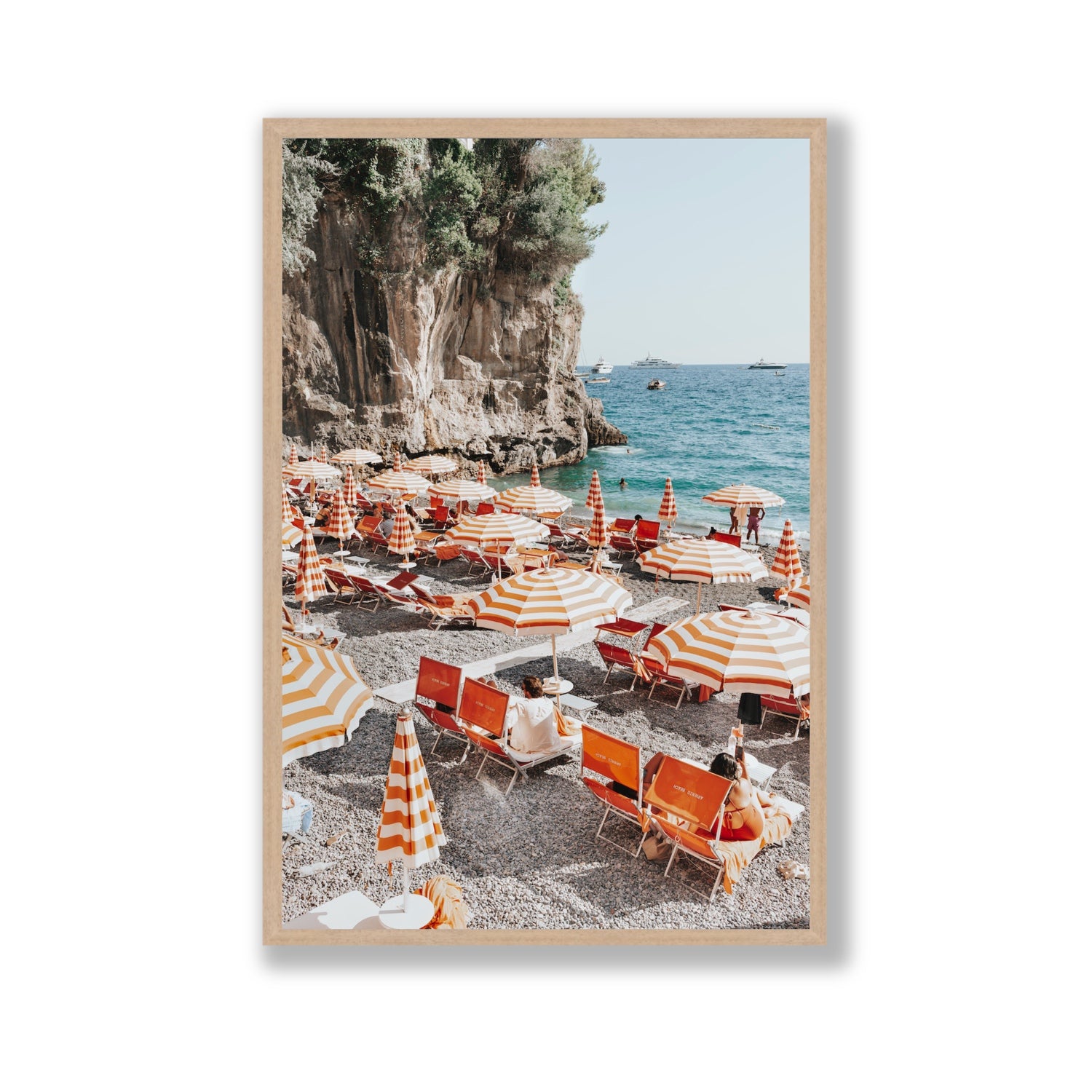 Tangerine Dream fine art print, Positano, Italy, Gallery, Natural Oak Frame · Full Bleed, Fine Art Print