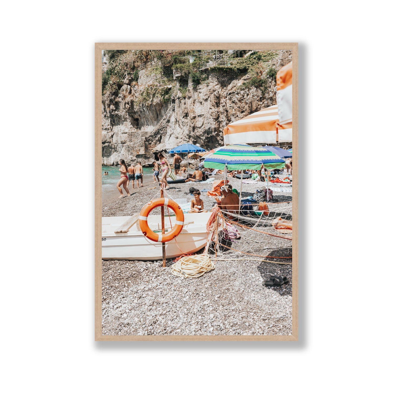 Il Ragazzo fine art print, Positano, Italy, Gallery, Natural Oak Frame · Full Bleed, Fine Art Print